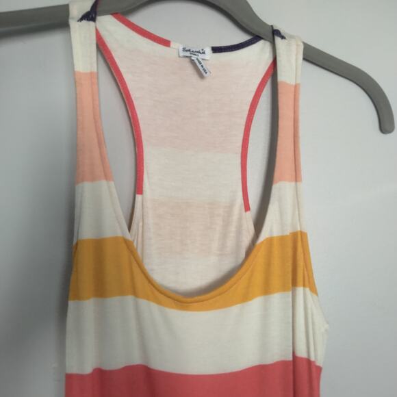 Splendid Sz Small Colorblock Racerback Maxi Dress Rainbow Stripe Soft Micromodal - Picture 4 of 9